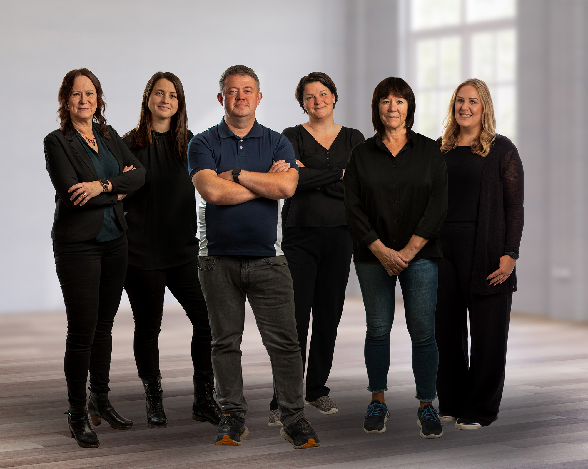 Noda redovisning personal gruppfoto