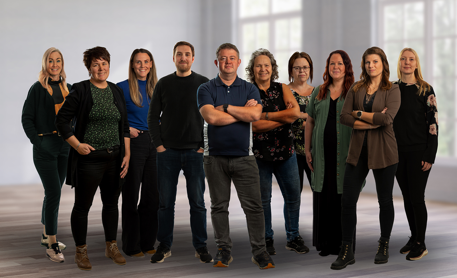 Noda redovisning personal gruppfoto