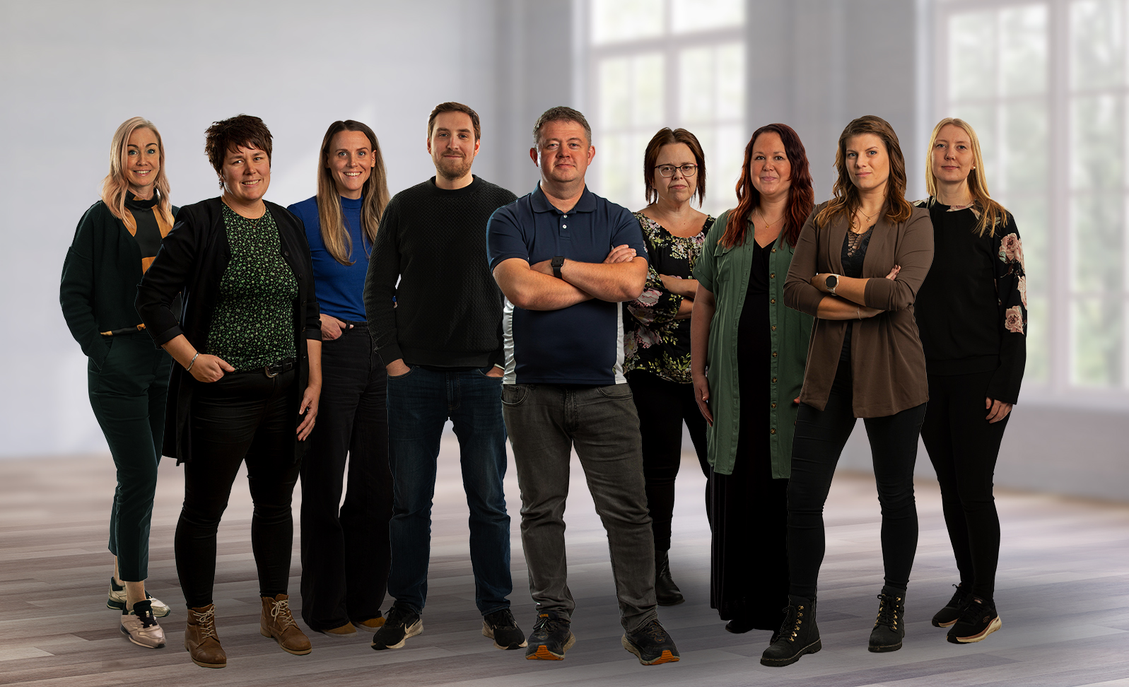 Noda redovisning personal gruppfoto